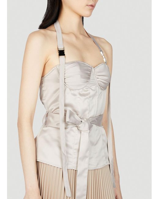 ROKH Natural Halterneck Corset Top