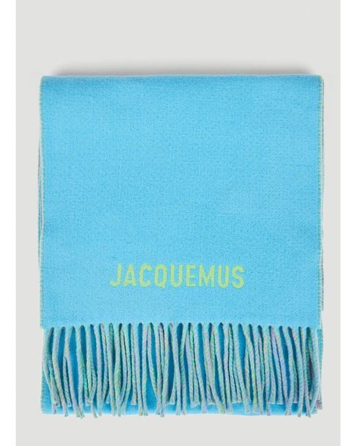Jacquemus Wool L'echarpe Fleur Double Faced Scarf in Blue for Men | Lyst