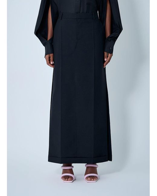 Alexander Wang Blue Tailored Wool-Mohair Maxi Skirt