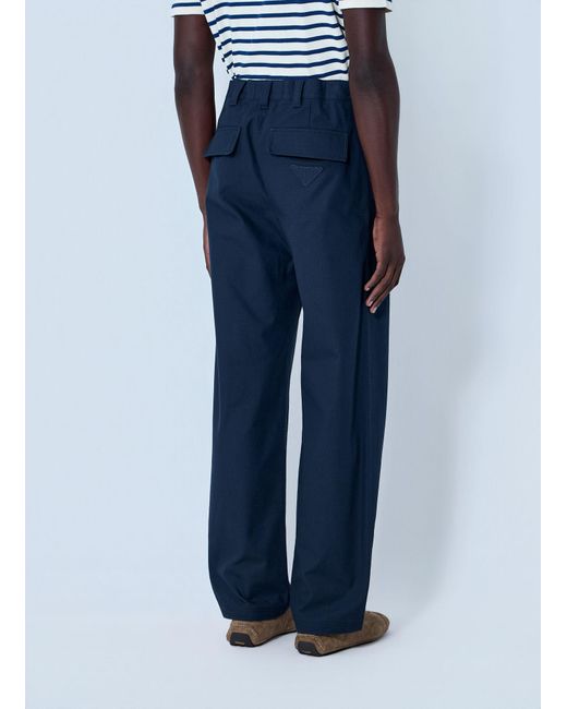 Prada Blue Wide-Leg Tailored Trousers for men