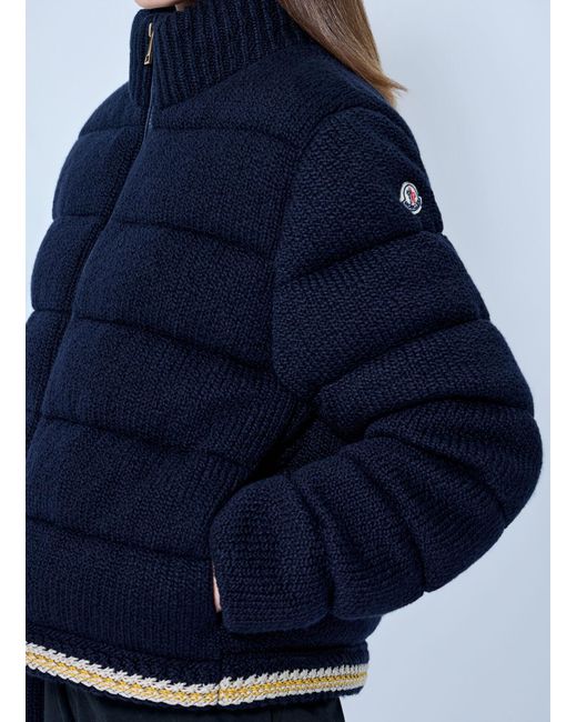 Moncler Blue Padded High-neck Jacket