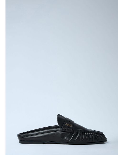 Saint Laurent Black Logo Hardware Loafers