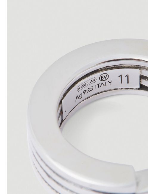 Bottega Veneta White Layered Ring for men