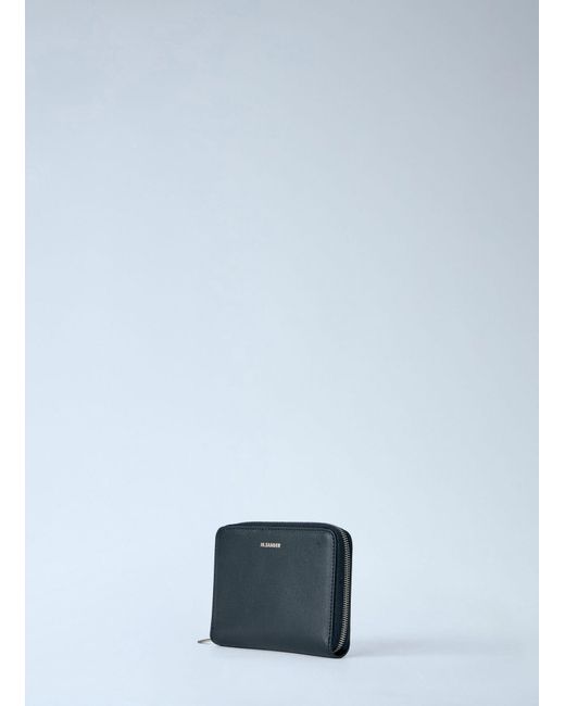 Jil Sander Blue Pocket Zip Around Wallet for men
