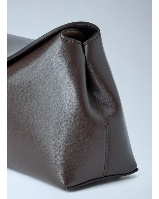 Totême  Brown T-Lock Leather Clutch