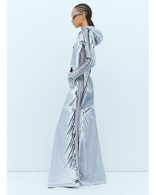 DIESEL Blue D-Aral Hooded Maxi Dress