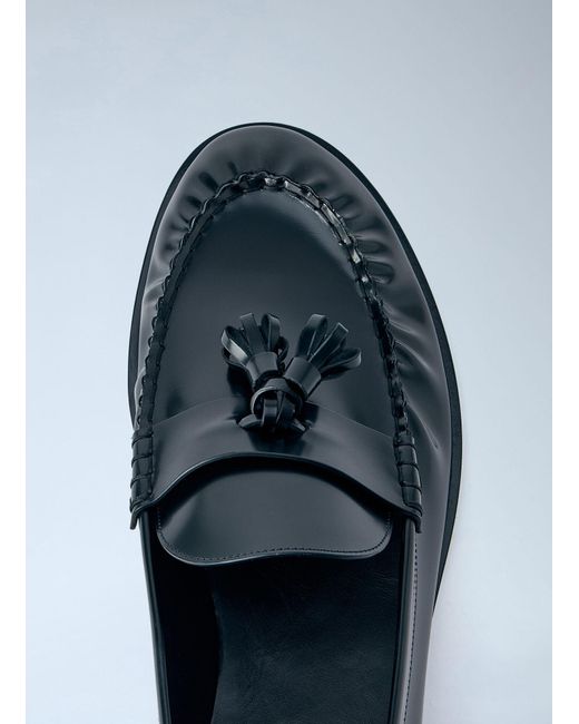 The Row Black Leather Loafers for men