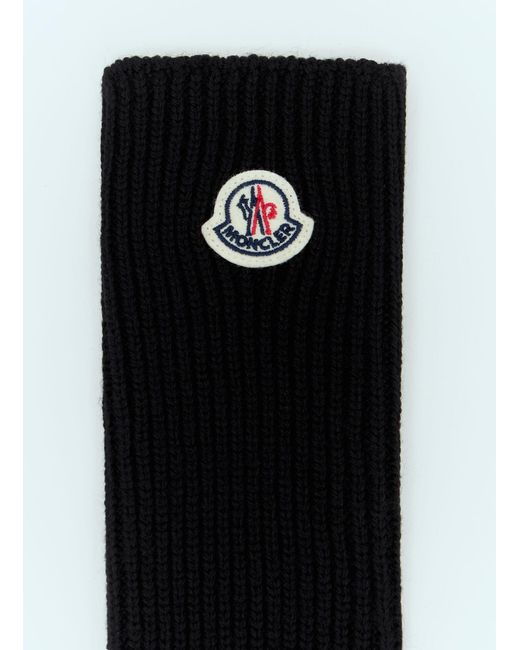 Moncler Black Wool Knit Gloves