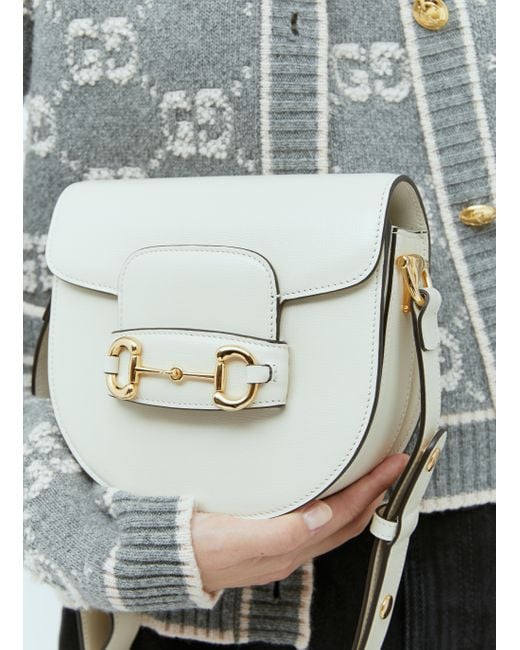 Gucci Horsebit 1955 Mini Rounded Shoulder Bag in Gray Lyst