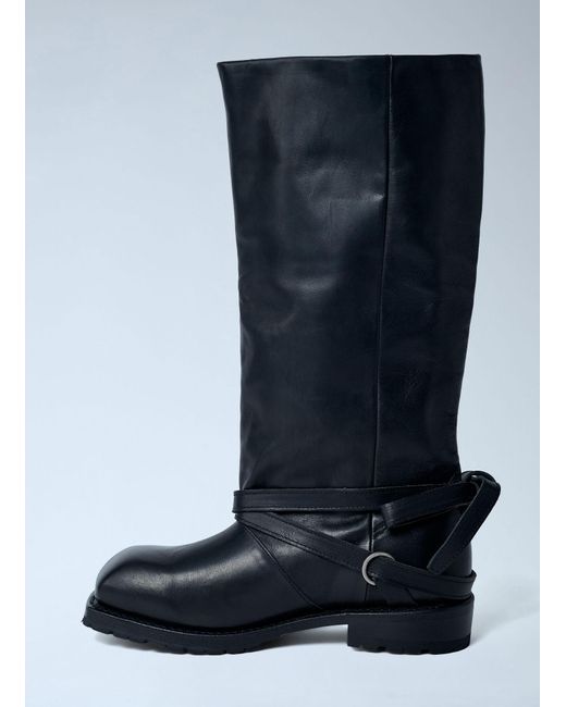 Our Legacy High Engine Leather Boots in Blue | Lyst UK