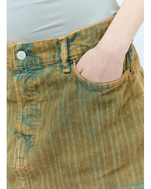 Acne Green Denim Cord Mini Skirt