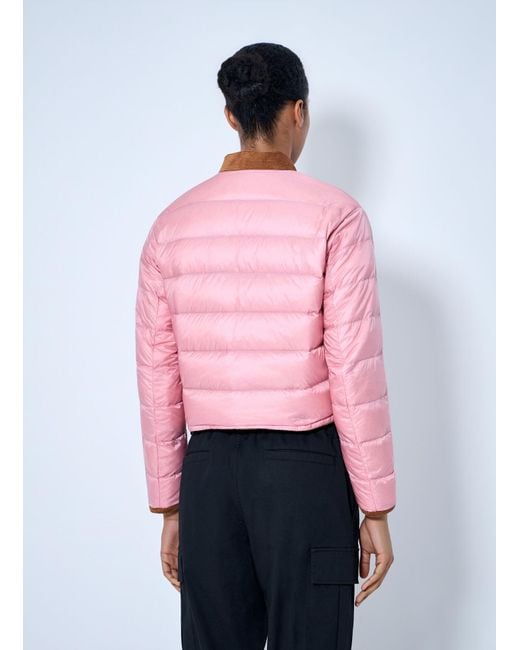 Moncler Blue Blageon Corduroy Reversible Down Jacket
