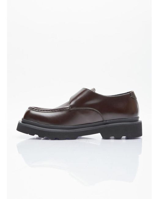 Dolce & Gabbana Brown Brushed Leather Monkstrap Shoes for men