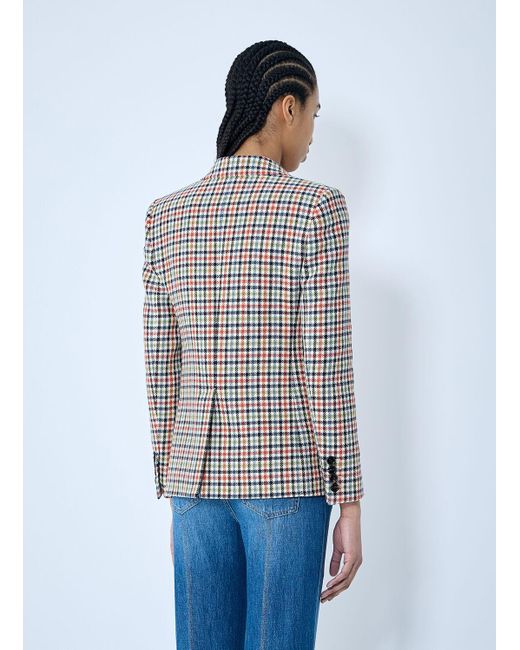 Chloé White Chloã Tailored Check Wool Blazer