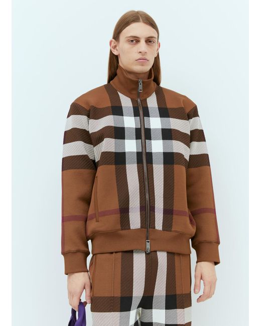 Burberry Brown Check Bomber Jacket for men