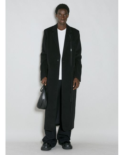 Ann Demeulemeester Black Straight Wool Tailored Coat for men