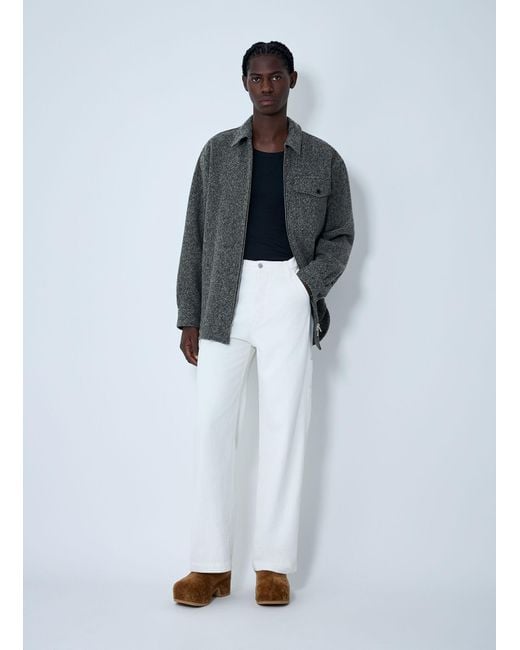 Dries Van Noten Gray Herringbone Zip Jacket for men