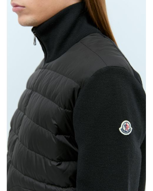 Moncler Black Padded Zip-Up Cardigan for men