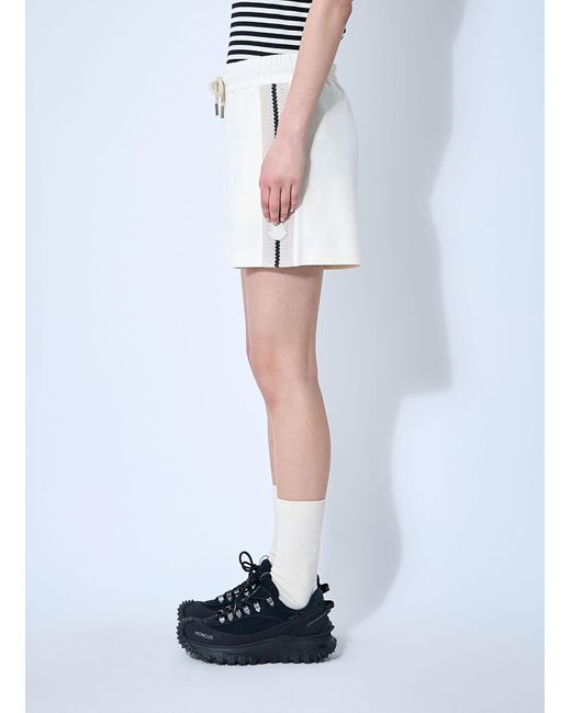 Moncler White Logo Patch Track Shorts