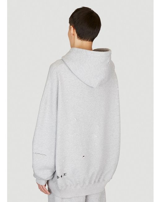 Dolce & Gabbana White Logo Print Hooded Sweatshirt for men