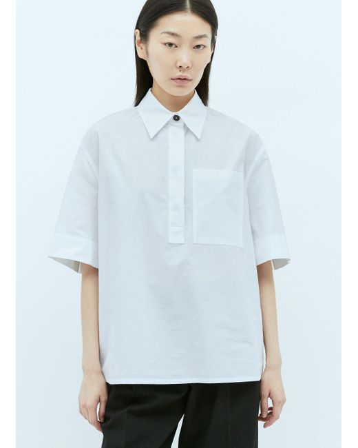 Jil Sander White + Patch Pocket Poplin Shirt