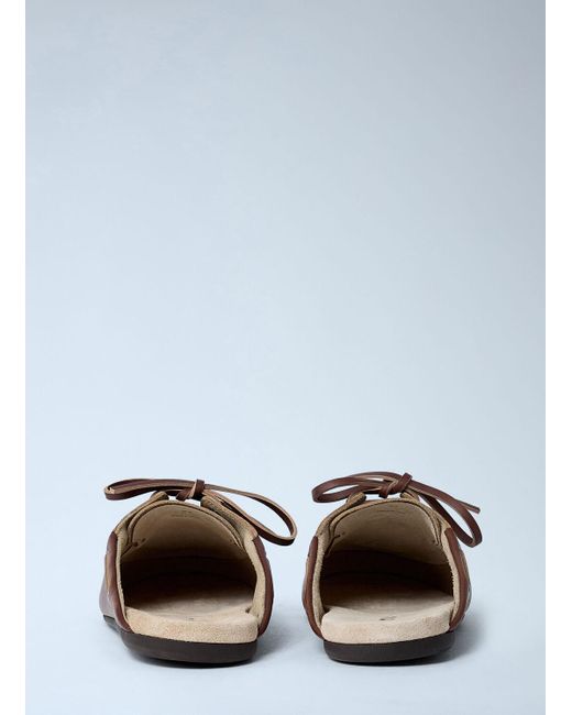 Miu Miu Brown Leather Lace-up Mules