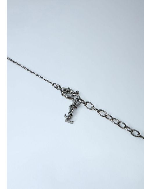 Saint Laurent Blue Favorite Heart Necklace Xs