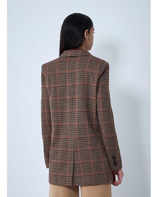 Max Mara Brown Check Double-Breasted Blazer