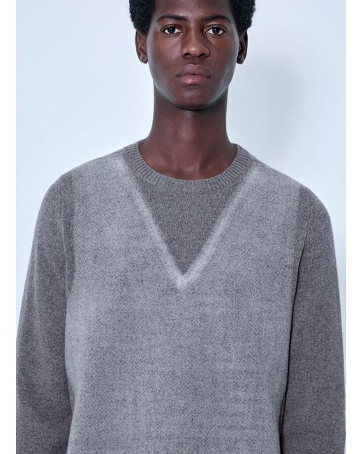 Maison Margiela Gray Fused Knit Sweater for men