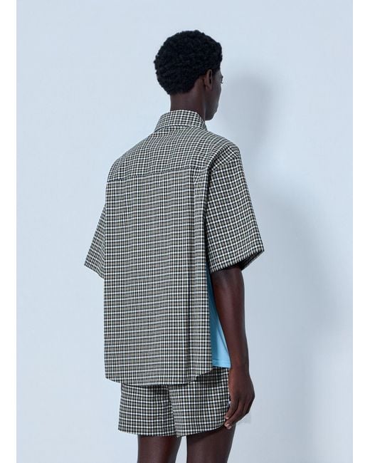 Martine Rose Blue Patchwork Cotton Polo Shirt for men