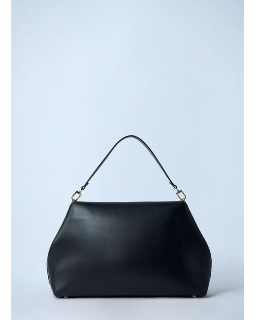 Totême Blue T-Lock Leather Crossbody Bag