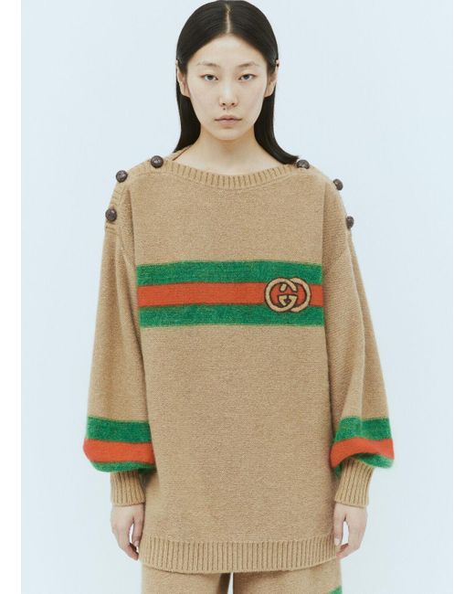 Gucci Green Interlocking Gg Wool Mohair Sweater