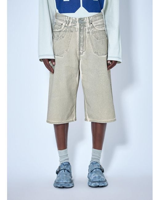 Acne Blue Wide-Leg Denim Shorts for men
