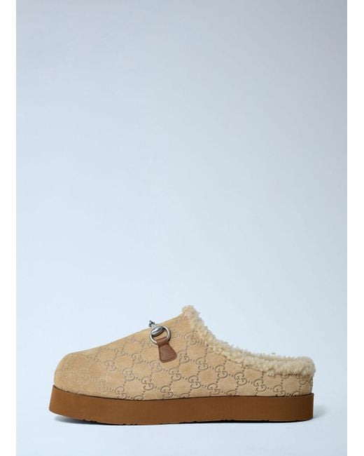 Gucci Blue Horsebit Suede Mules for men