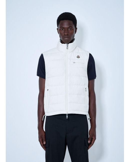 Moncler White Gienah Reversible Wool Blend Down Gilet for men