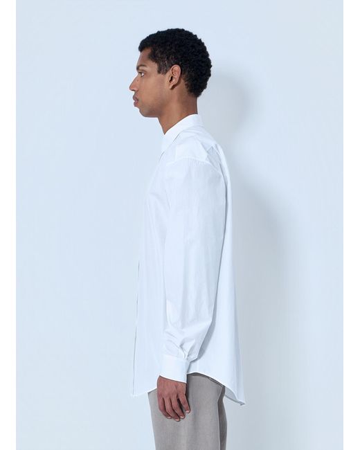 The Row White Cotton Poplin Long-Sleeve Shirt for men