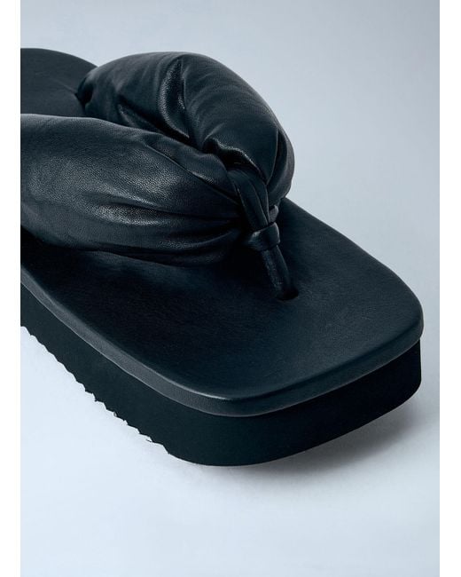Rick Owens Blue Hollywood Flip Flop Leather Sandals for men