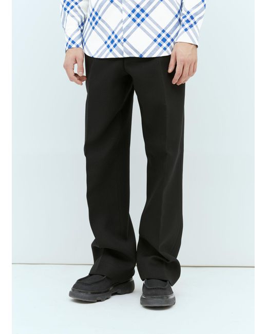 Burberry White Wool Tailored Pants for men