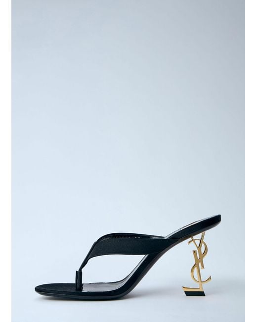 Saint Laurent Black Satin Opyum Mules