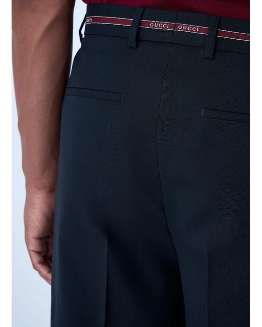 Gucci Blue Tailored Wool Pants for men