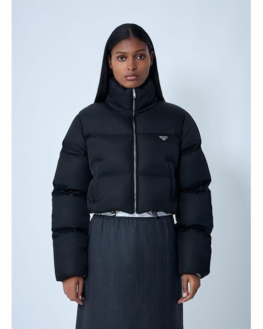 Prada Blue Short Re-Nylon Down Jacket