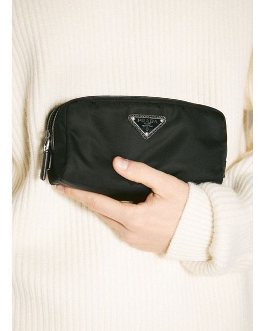Prada Black Re-Nylon And Saffiano Leather Cosmetic Case for men
