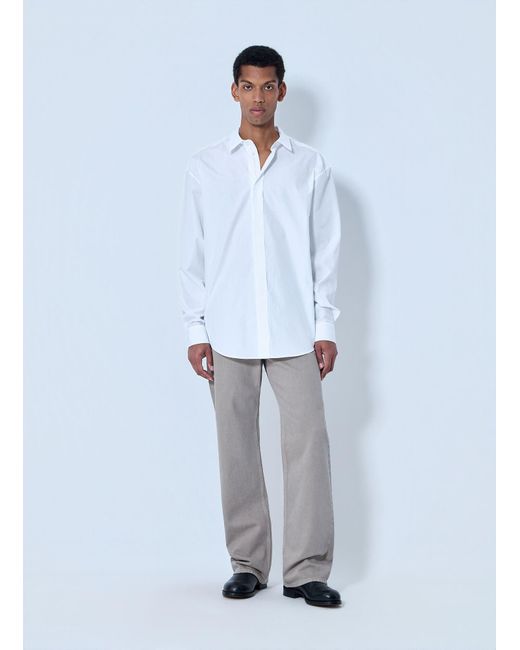 The Row White Cotton Poplin Long-Sleeve Shirt for men