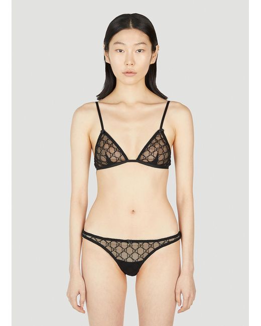Gucci Natural GG Embroidery Lingerie Set