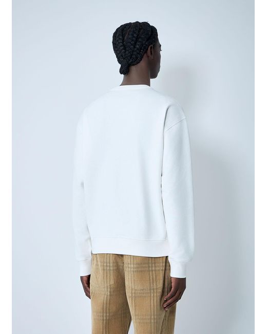 Burberry White Logo Motif Sweatshirt for men