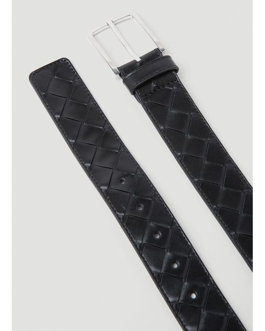 Bottega Veneta White Intreccio Leather Belt for men