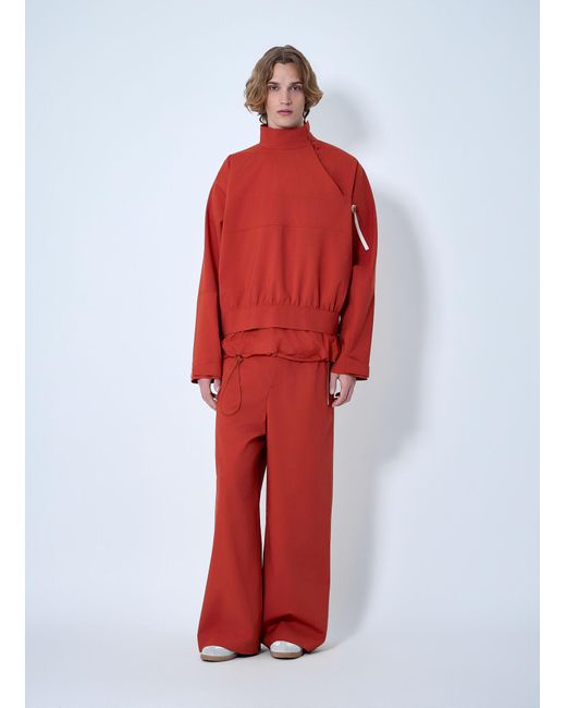 Lacoste Red Asymmetric Zip Jacket for men