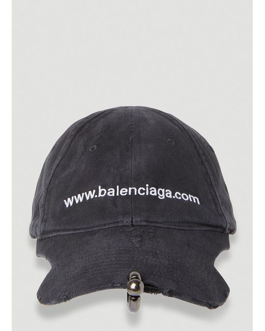 Balenciaga Blue Pierced Website Baseball Cap