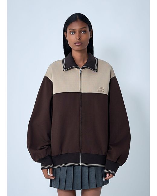 Miu Miu Gray Contrast Panel Jacket