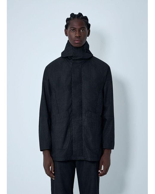 Massimo Osti Studio Blue Hooded Wool Jacket for men